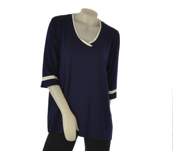 MAGLIA DONNA SCOLLO V MANICA TRE QUARTI TAGLIE COMODE  SOPHIA CURVY ART. 25123