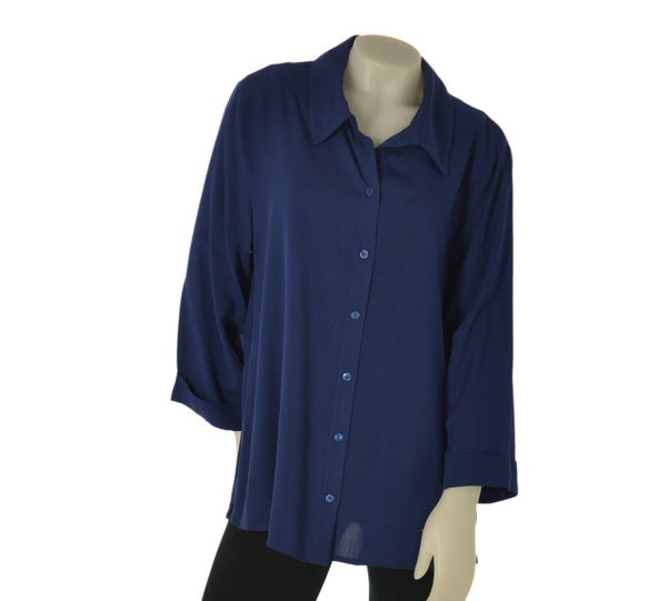 CAMICIA DONNA TAGLIE OVER ELISA CASTELLI  BOTTONI SPACCHI ART. 1541