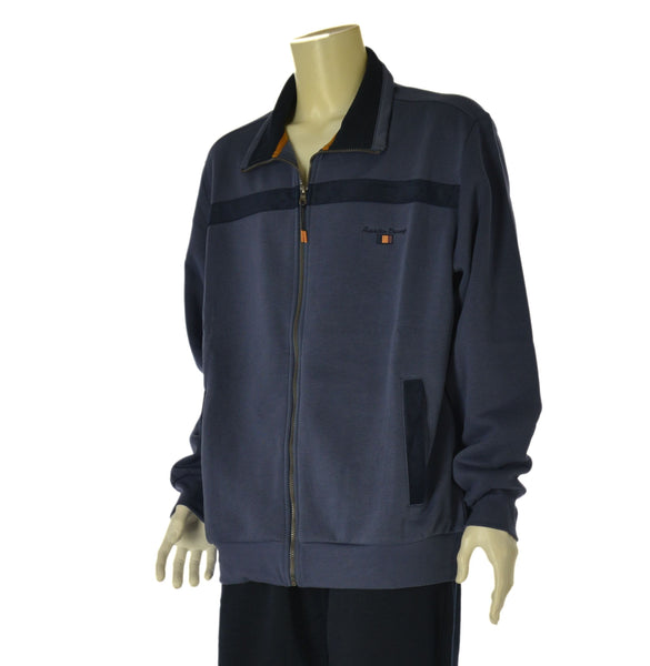 TUTA UOMO F.LLI CAMPAGNOLO TAGLIE OVER FELPATA PANTOALO TASCHE ELASTICO FELPA FULL ZIP TASCHE ART. 8Q78557