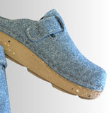 CIABATTA INBLU DONNA IN LANA COTTA FIBBIA RFEGOLABILE GOMMA ANTISCIVOLO EFFETTO SUGHERO IMPUNTURE  A MANO ART ED000027