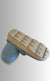 CIABATTA INBLU DONNA IN LANA COTTA FIBBIA RFEGOLABILE GOMMA ANTISCIVOLO EFFETTO SUGHERO IMPUNTURE  A MANO ART ED000027