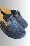 CIABATTE INBLU  CON FIBBIA REGOLABILE IN LANA COTTA IMPUNTURATA CONFORTEVOLE CALDA ART CF000050