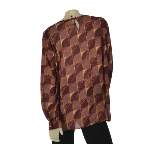 BLUSA DONNA ELISA CASTELLI FANTASIA GIROCOLLO GOCCIA BOTTONCINO SPACCHI TAGLIE OVER ART. 1520