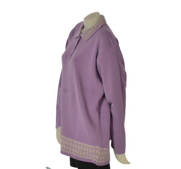 MAGLIONE DONNA ANNALISA MINETTI TAGLIE OVER POLO BOTTONI LUREX ART. 2510 OVER