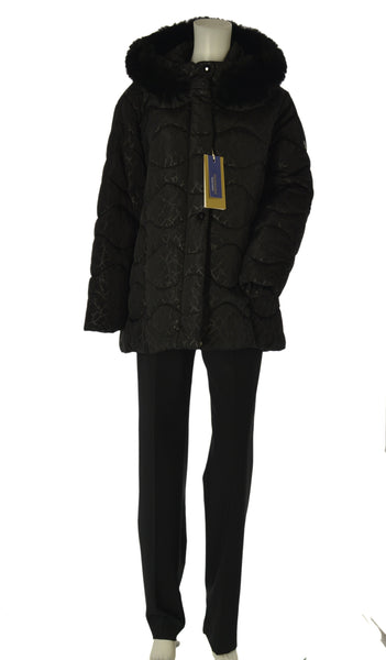 GIACCONE DONNA VIRGINIA BLU TAGLIE OVER TRAPUNTATO ZIP BOTTONI CAPPUCCIO TASCHE ART. CONF-DARLA-41C