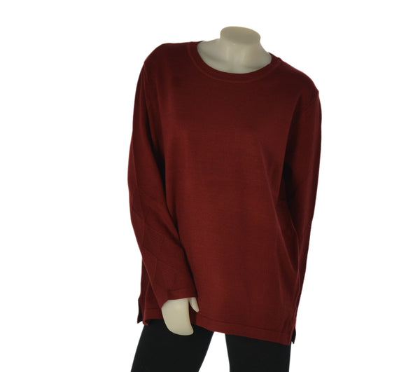 MAGLIONE DONNA GAIA B. TAGLIE OVER GIROCOLLO LAVORATO SPACCHI ART. 407