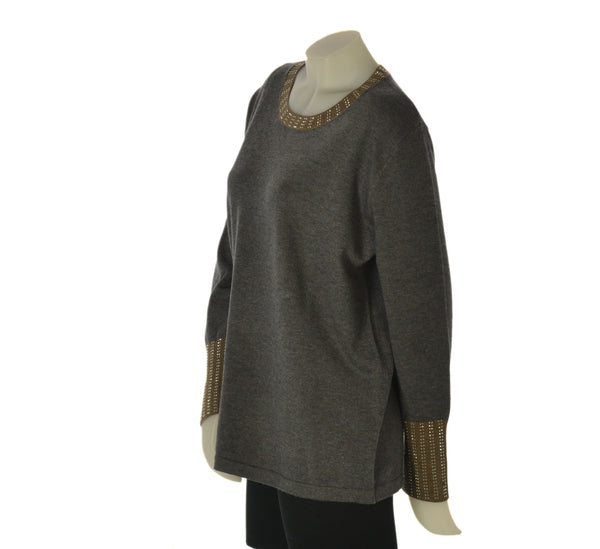 MAGLIONE DONNA GAIA B. TAGLIE OVER GIROCOLLO STRASS ART. 415