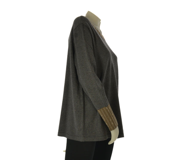 MAGLIONE DONNA GAIA B. TAGLIE OVER GIROCOLLO STRASS ART. 415