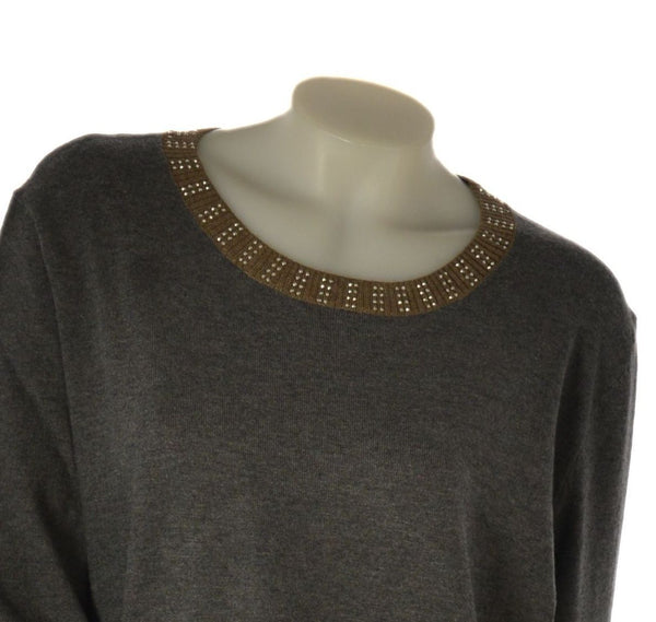 MAGLIONE DONNA GAIA B. TAGLIE OVER GIROCOLLO STRASS ART. 415