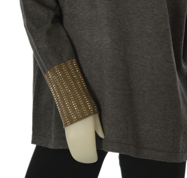 MAGLIONE DONNA GAIA B. TAGLIE OVER GIROCOLLO STRASS ART. 415