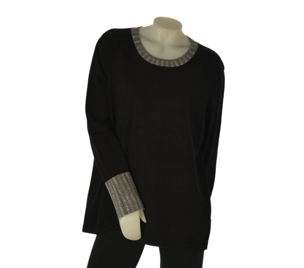 MAGLIONE DONNA GAIA B. TAGLIE OVER GIROCOLLO STRASS ART. 415