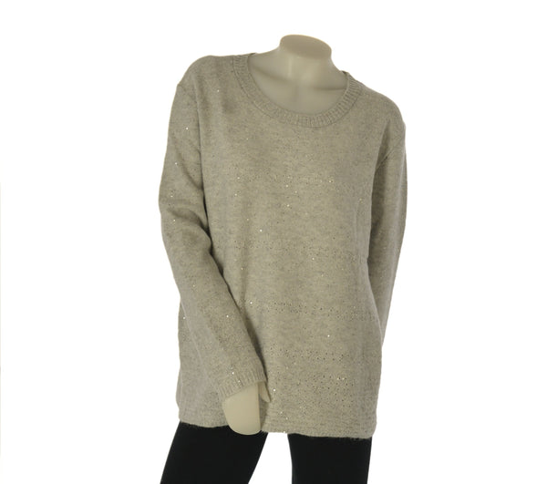 MAGLIONE DONNA GAIA B. TAGLIE OVER GIROCOLLO LAVORATO LUREX MICRO PAILLETTES ART. 409