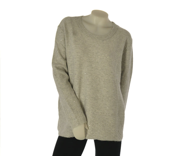 MAGLIONE DONNA GAIA B. TAGLIE OVER GIROCOLLO LAVORATO LUREX MICRO PAILLETTES ART. 409