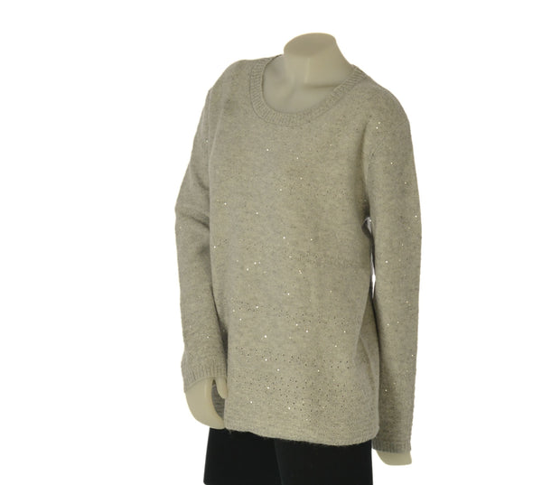 MAGLIONE DONNA GAIA B. TAGLIE OVER GIROCOLLO LAVORATO LUREX MICRO PAILLETTES ART. 409