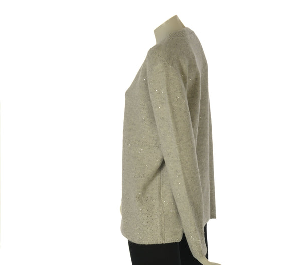 MAGLIONE DONNA GAIA B. TAGLIE OVER GIROCOLLO LAVORATO LUREX MICRO PAILLETTES ART. 409