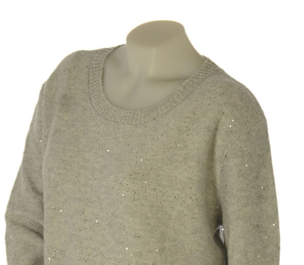 MAGLIONE DONNA GAIA B. TAGLIE OVER GIROCOLLO LAVORATO LUREX MICRO PAILLETTES ART. 409