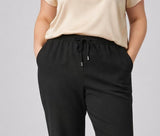 Pantalone donna Luisa Viola conformato con coulisse tasche gamba leggermente stretta tessuto poliestere viscosa art P113F