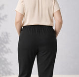 Pantalone donna Luisa Viola conformato con coulisse tasche gamba leggermente stretta tessuto poliestere viscosa art P113F