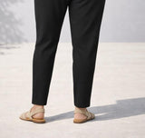 Pantalone donna Luisa Viola conformato con coulisse tasche gamba leggermente stretta tessuto poliestere viscosa art P113F