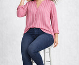 Pantaloni Miroglio Luisa Violajans elasticizzato fascetta bassa senza tasche e spacchetto modello leggins art P402