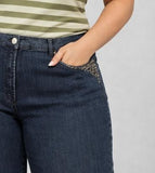 JEANS CORONA CONFORMATO ELASTICIZZATO CON STRASSE GAMBA MORBINA