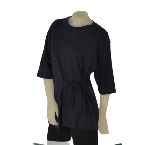 T-SHIRT DONNA SOPHIA TAGLIE OVER MANICA 3/4 GIROCOLLO NODO COTONE ART. 26122