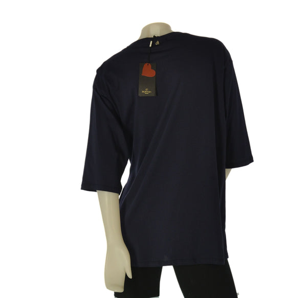 T-SHIRT DONNA SOPHIA TAGLIE OVER MANICA 3/4 GIROCOLLO NODO COTONE ART. 26122