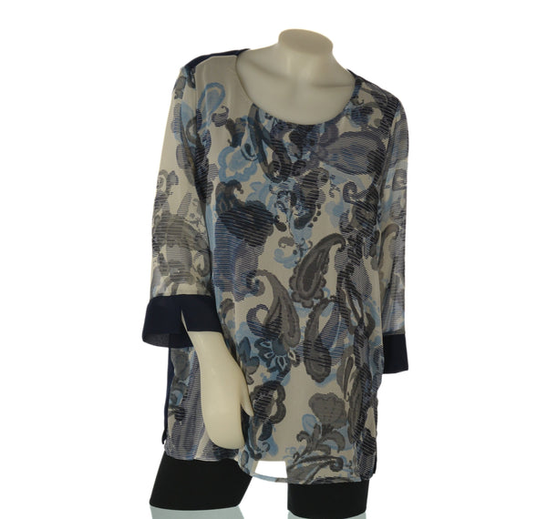 BLUSA DONNA PERLA TAGLIE OVER MANICA 3/4 FANTASIA ART. PATTY OVER