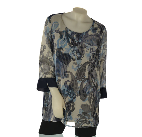 BLUSA DONNA PERLA TAGLIE OVER MANICA 3/4 FANTASIA ART. PATTY OVER