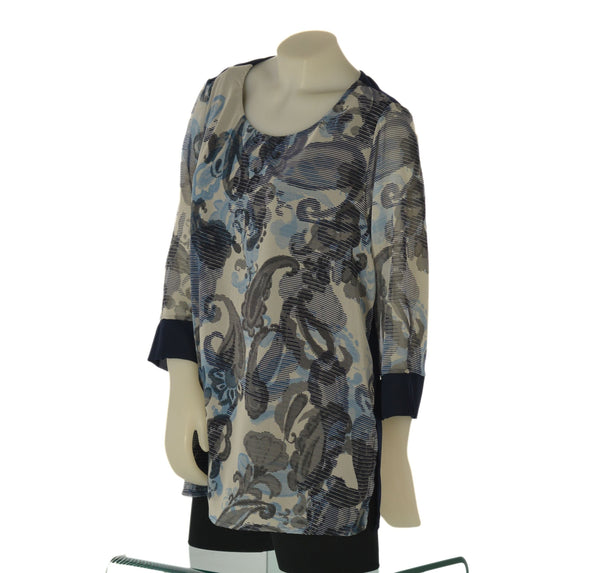 BLUSA DONNA PERLA TAGLIE OVER MANICA 3/4 FANTASIA ART. PATTY OVER