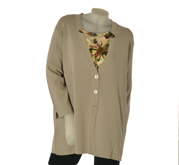 CARDIGAN DONNA CONFORMATO SILCO BOTTONI COLLETTO SPACCHETTI COMODO ART.561