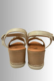 SANDALO IN BLU TOMAIA CON FIBBIA DECORATIVA  ORO ARTFK000010
