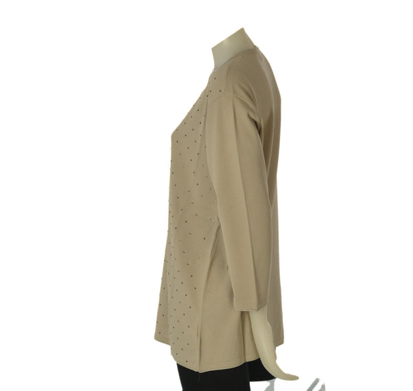 MAGLIA DONNA GAIA PIU TAGLIE OVER MANICHE 3/4 STRASS VISCOSA ART. 550