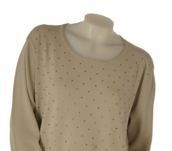 MAGLIA DONNA GAIA PIU TAGLIE OVER MANICHE 3/4 STRASS VISCOSA ART. 550