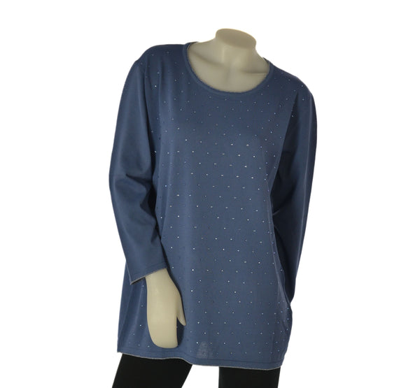 MAGLIA DONNA GAIA PIU TAGLIE OVER MANICHE 3/4 STRASS VISCOSA ART. 550