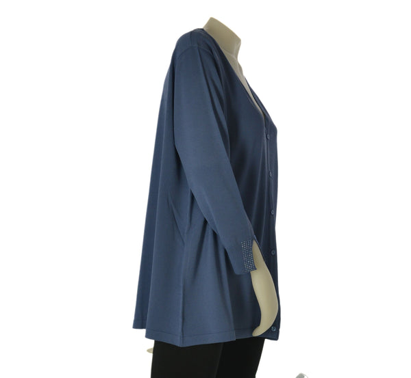 CARDIGAN DONNA GAIA PIU TAGLIE OVER BOTTONI STRASS VISCOSA ART. 555
