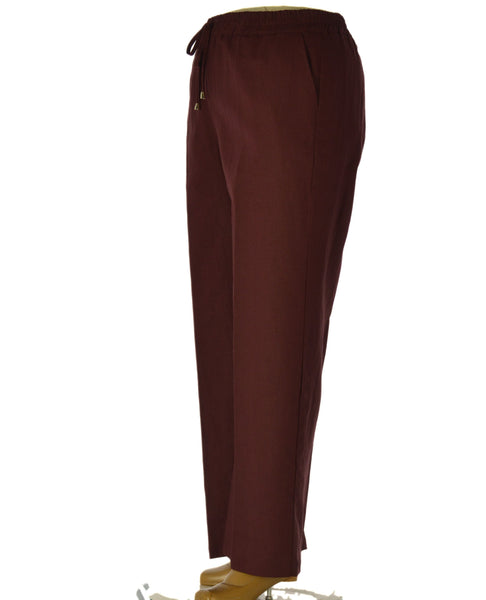 PANTALONE DONNA ELISA CASTELLI TAGLIE OVER ELASTICO TASCHE MISTO LINO ART. 18092