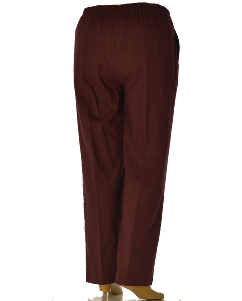 PANTALONE DONNA ELISA CASTELLI TAGLIE OVER ELASTICO TASCHE MISTO LINO ART. 18092