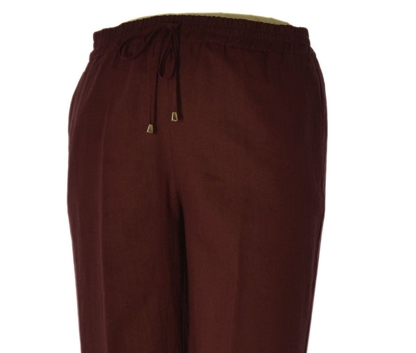 PANTALONE DONNA ELISA CASTELLI TAGLIE OVER ELASTICO TASCHE MISTO LINO ART. 18092