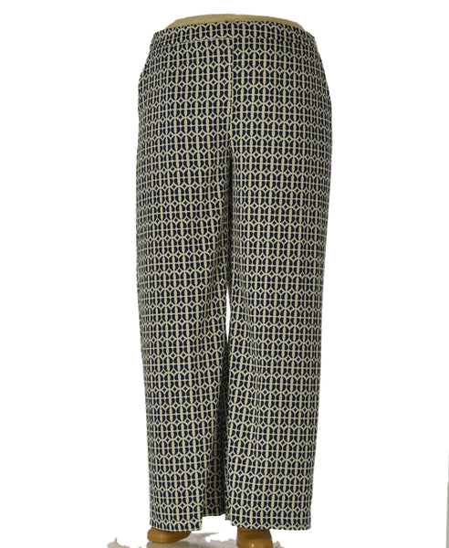 PANTALONE DONNA ELISA CASTELLI TAGLIE OVER PALAZZO FANTASIA TASCHE ZIP ART. 18080