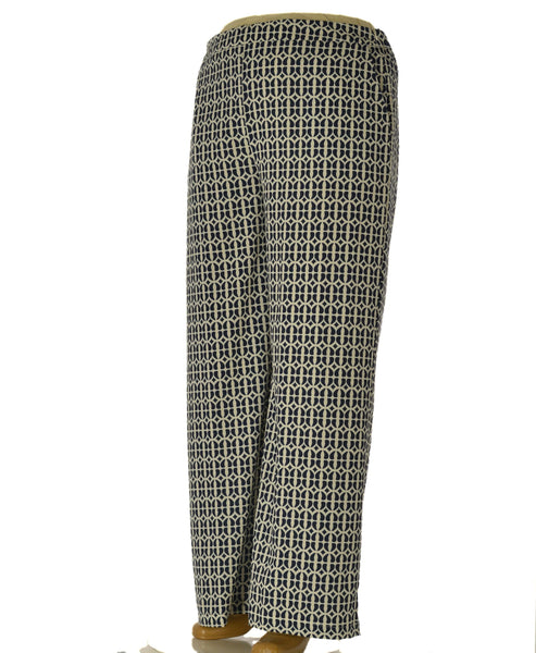 PANTALONE DONNA ELISA CASTELLI TAGLIE OVER PALAZZO FANTASIA TASCHE ZIP ART. 18080