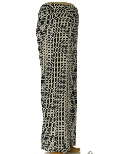 PANTALONE DONNA ELISA CASTELLI TAGLIE OVER PALAZZO FANTASIA TASCHE ZIP ART. 18080