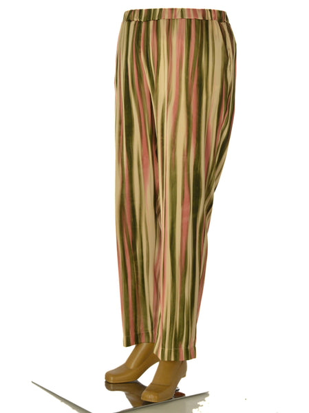 PANTALONI DONNA ELISA CASTELLI CONFORMATI ELASTICO FANTASIA LARGHI MORBIDI LEGGERI ART.18093