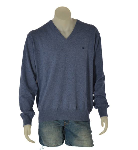 MAGLIONE UOMO IL GRANCHIO CONFORMATO COTONE SCOLLO V MANICA LUNGA POLSINI FASCIA LOGO ART.FEDRO26-V