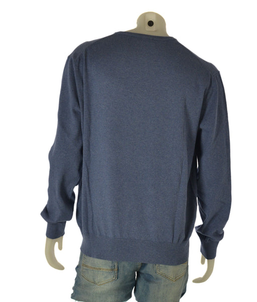 MAGLIONE UOMO IL GRANCHIO CONFORMATO COTONE SCOLLO V MANICA LUNGA POLSINI FASCIA LOGO ART.FEDRO26-V