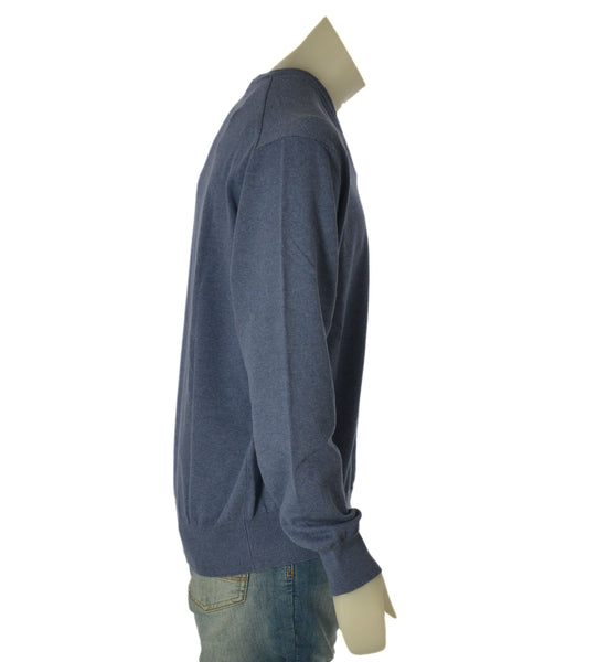 MAGLIONE UOMO IL GRANCHIO CONFORMATO COTONE SCOLLO V MANICA LUNGA POLSINI FASCIA LOGO ART.FEDRO26-V