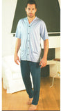 PIGIAMA UOMO APERTO FANTASIA MANICA CORTA PANTALONE LUNGO PURO COTONE BIPBIP ART.9350
