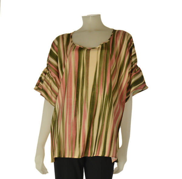 BLUSA DONNA ELISA CASTELLI TAGLIE OVER GIROCOLLO SPACCHI FANTASIA ART. 140032