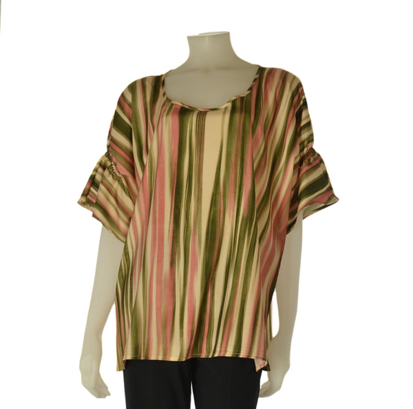 BLUSA DONNA ELISA CASTELLI TAGLIE OVER GIROCOLLO SPACCHI FANTASIA ART. 140032