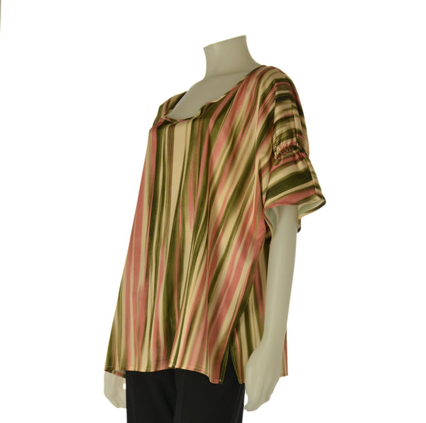 BLUSA DONNA ELISA CASTELLI TAGLIE OVER GIROCOLLO SPACCHI FANTASIA ART. 140032